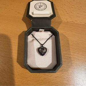 Juicy Couture Vintage Purple Pave Heart Pendant Necklace